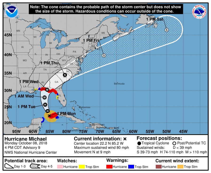 Huracán Michael toca tierra y destroza costas de Florida